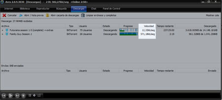 No se ve bien porque la cagué… pero si, pone 571 kb/ps.