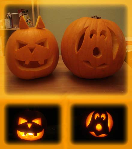 primer_halloween_vol1_4 Mi Jack Lantern contra un “yo soy canadiense y hago esto desde hace quince años me voy a currar un fantasma supermolón y ya verás cuando vayamos a esquiar ahí sí que me voy a reir de ti”. Pues bien orgulloso que estoy.