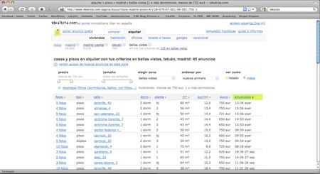 Buscando piso en idealista.com