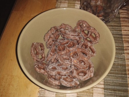 pretzels con chocolate