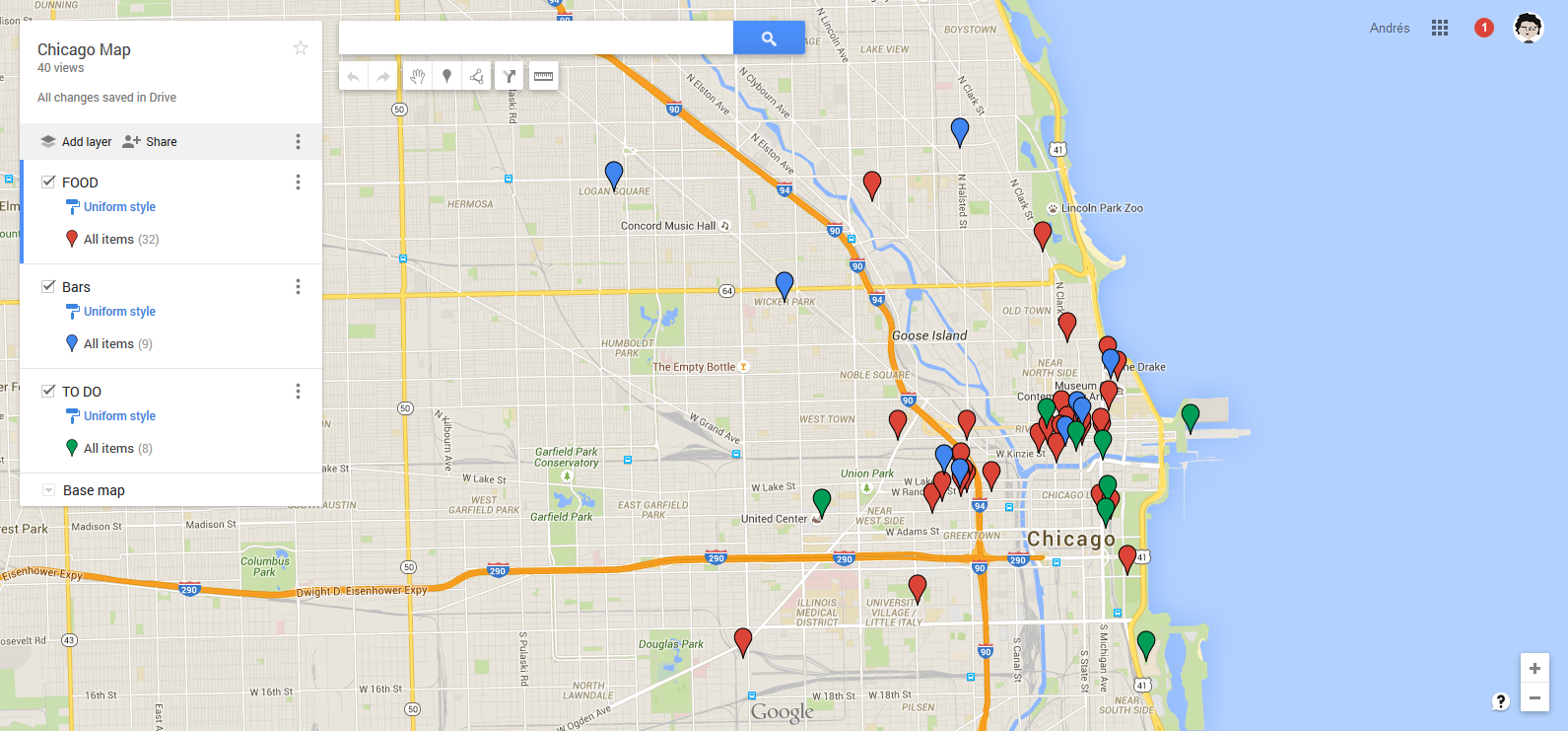 mapa: qué hacer en chicago