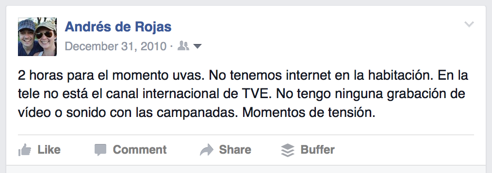 tensión durante las campanadas de nochevieja